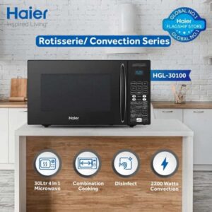 Haier HGL 30100 30L Convection Rotisserie Oven – 2200W | 360° Rotisserie
